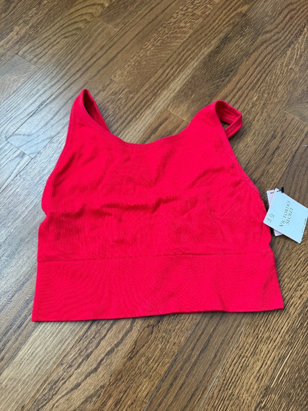Red Ribbed Racerback Bralette (Victoria's Secret) NWT Size L